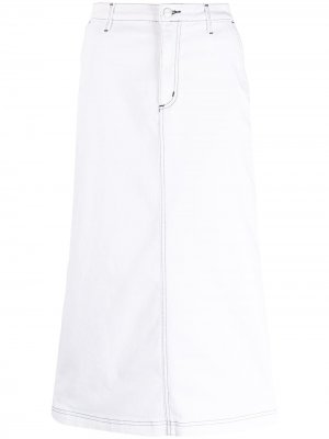 Джинсовая юбка с завышенной талией Carhartt WIP. Цвет: белый