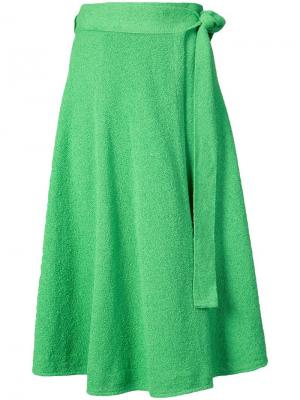 А-образная юбка с запахом Veronique Leroy. Цвет: зеленый