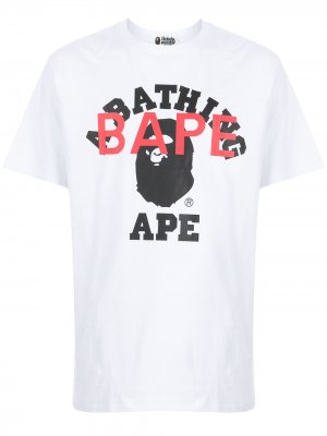 Футболка с логотипом A BATHING APE®. Цвет: белый