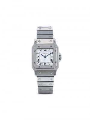 Наручные часы Santos pre-owned 29 мм 1990-х годов Cartier. Цвет: белый