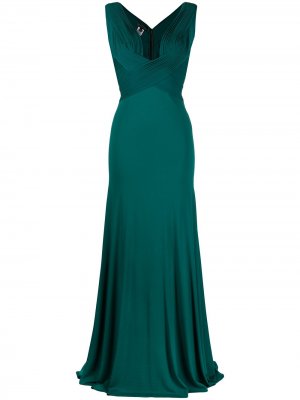 Драпированное платье Herve L. Leroux. Цвет: зеленый