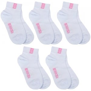 Комплект из 5 пар детских носков (Орудьевский трикотаж) бело-розовые, размер 18 RuSocks. Цвет: розовый/белый