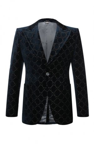 Пиджак из вискозы и хлопка Gucci. Цвет: синий