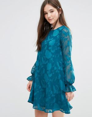 Платье-туника в стиле 70‑х Cerys Darling. Цвет: зеленый
