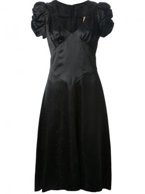 Платье с пышными рукавами Biba Vintage. Цвет: чёрный