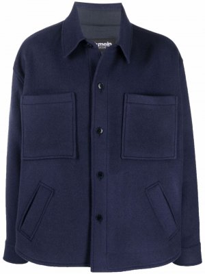 Куртка-рубашка из смесовой шерсти Costumein. Цвет: синий