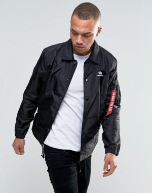 Черная спортивная куртка Alpha Industries. Цвет: черный