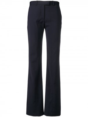 Расклешенные брюки с декоративной строчкой Aalto. Цвет: синий