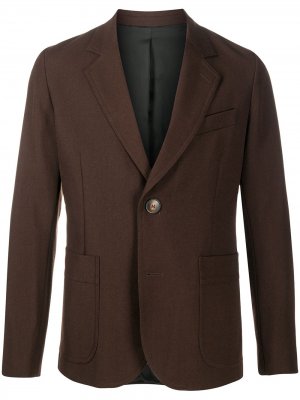 Однобортный пиджак AMI Paris. Цвет: коричневый