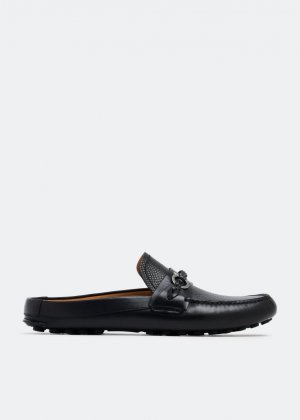 Слиперы Leather slippers, черный Ferragamo