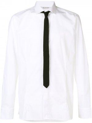 Классическая рубашка с контрастным галстуком Neil Barrett. Цвет: белый