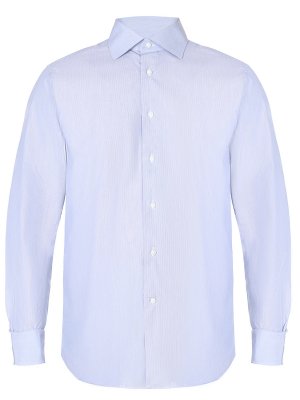 Рубашка Regular Fit в полоску ERMENEGILDO ZEGNA. Цвет: голубой