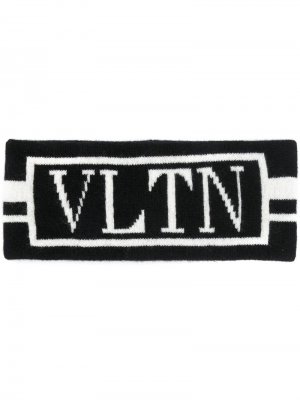 Трикотажная повязка на голову с логотипом Valentino Garavani. Цвет: черный