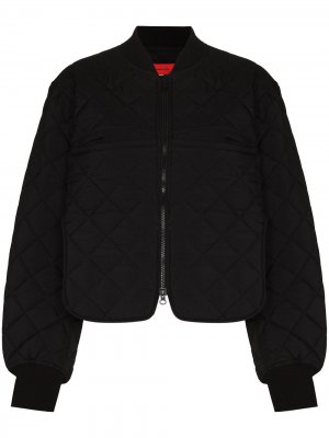 Укороченная стеганая куртка Sleeping Eckhaus Latta. Цвет: черный