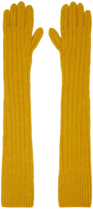 Желтые длинные перчатки Dries Van Noten