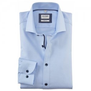 Рубашка OLYMP, размер 41, голубой Olymp. Цвет: голубой