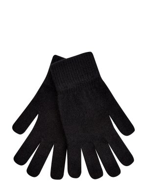 Перчатки из кашемира с манжетами в английскую резинку YVES SALOMON. Цвет: черный