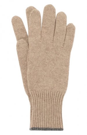 Кашемировые перчатки Brunello Cucinelli. Цвет: бежевый