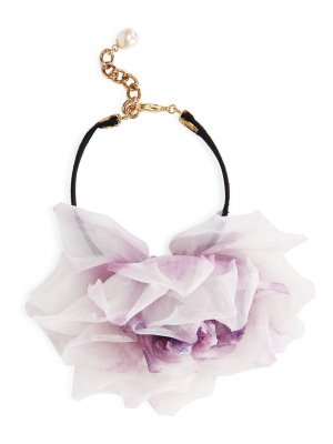 Чокер с цветочной аппликацией Dolce & Gabbana. Цвет: черный