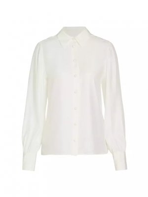 Викторианская шелковая блузка на пуговицах спереди , цвет off white Frame