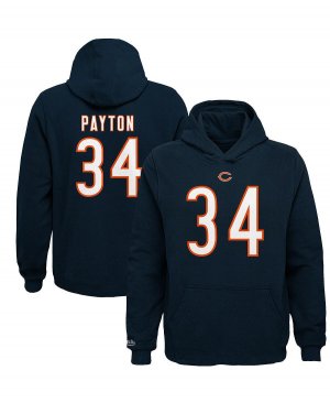 Флисовый пуловер с капюшоном Big Boys Walter Payton Navy Chicago Bears именем и номером игрока в отставке Mitchell & Ness