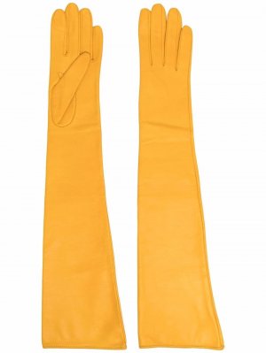 Длинные перчатки Manokhi. Цвет: желтый