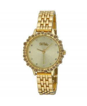 Женские часы из золотистого сплава с браслетом и кристаллическим безелем, 31 мм , золотой Bob Mackie