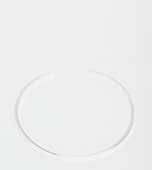 Серебряный минималистский браслет-манжет -Серебристый Kingsley Ryan Curve