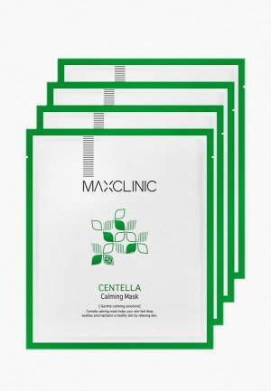 Набор масок для лица Maxclinic Centella Calming Mask  с экстрактом центеллы азиатской, 4x23 г. Цвет: белый