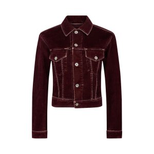 Куртка Cropped 'Bordeaux', красный Paco Rabanne