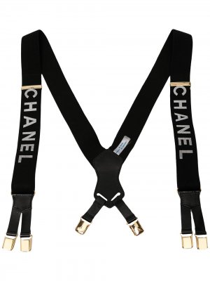 Подтяжки 1997-го года с логотипом Chanel Pre-Owned. Цвет: черный