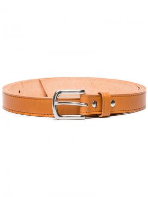 Brown leather belt Comme Des Garçons Homme Plus. Цвет: жёлтый и оранжевый