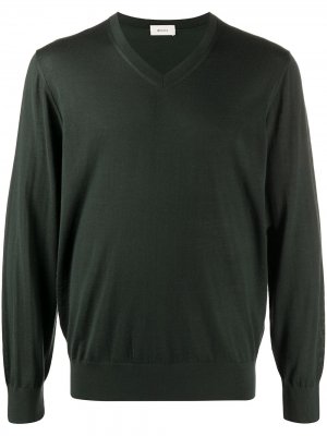 Пуловер с V-образным вырезом Z Zegna. Цвет: зеленый