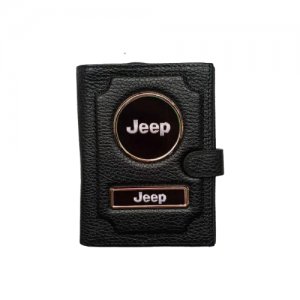 Обложка для автодокументов и паспорта (джип) кожаная флотер 4 в 1 Jeep