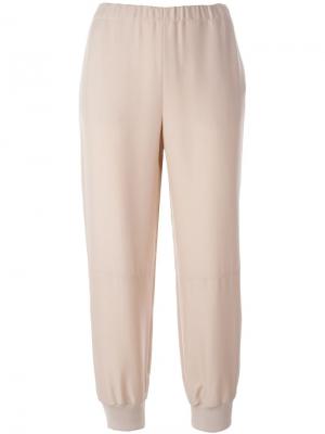 Укороченные брюки с присборенными манжетами Agnona. Цвет: розовый и фиолетовый