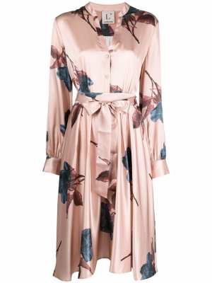 LAutre Chose шелковое платье с цветочным принтом L'Autre. Цвет: бежевый