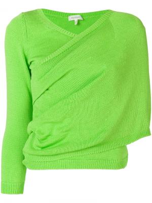 Асимметричный свитер с запахом Delpozo. Цвет: зелёный