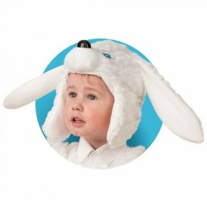 Карнавальная шапка детская Зайчонок, размер 52-54 Батик. Цвет: белый