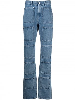 Расклешенные джинсы с завышенной талией Lourdes. Цвет: синий