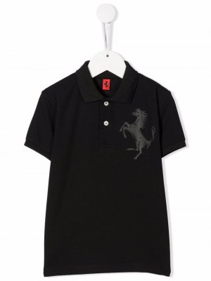 Рубашка поло с логотипом Ferrari Kids. Цвет: черный