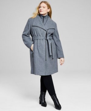 Женское асимметричное пальто с запахом больших размеров поясом Calvin Klein