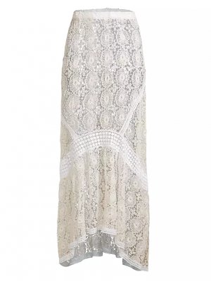 Гипюровая кружевная длинная юбка Dalia , цвет white lace Ramy Brook