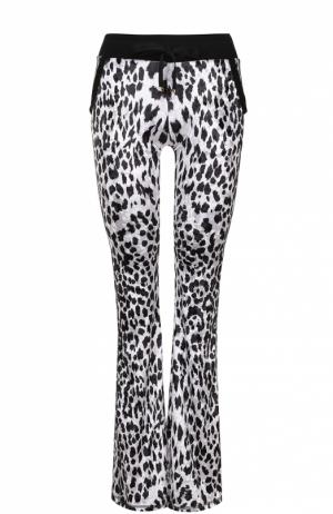 Спортивные расклешенные брюки с леопардовым принтом Roberto Cavalli. Цвет: черно-белый