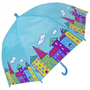 Зонт-трость , голубой, белый Mary Poppins. Цвет: голубой