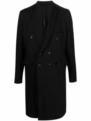 Двубортное пальто на пуговицах Poème Bohémien. Цвет: черный