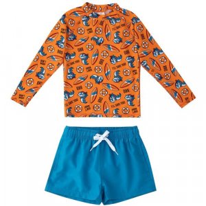 Костюм для плавания , размер 86-52, оранжевый, голубой Oldos. Цвет: синий/оранжевый