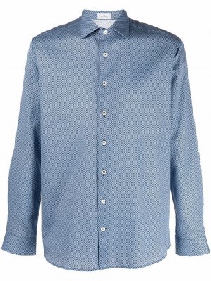Жаккардовая рубашка с длинными рукавами ETRO. Цвет: синий