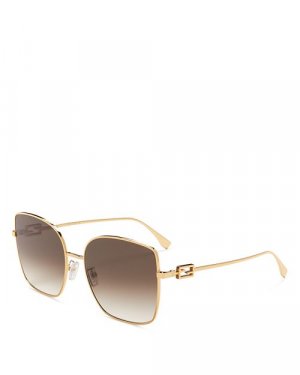 Квадратные солнцезащитные очки Baguette, 59 мм , цвет Gold Fendi