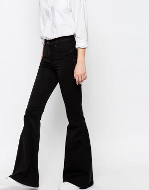 Облегающие расклешенные джинсы с завышенной талией Brigitte Dr Denim. Цвет: черный