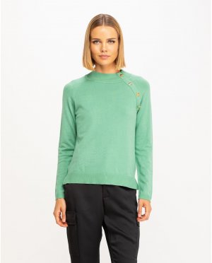 Женский вязаный свитер с боковыми пуговицами , светло-зеленый Niza. Цвет: зеленый